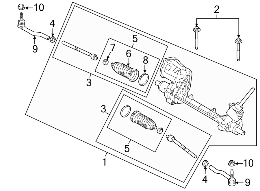 Diagram STEERING GEAR & LINKAGE. for your 2012 Ford F-150 3.7L V6 FLEX A/T RWD STX Extended Cab Pickup Fleetside 