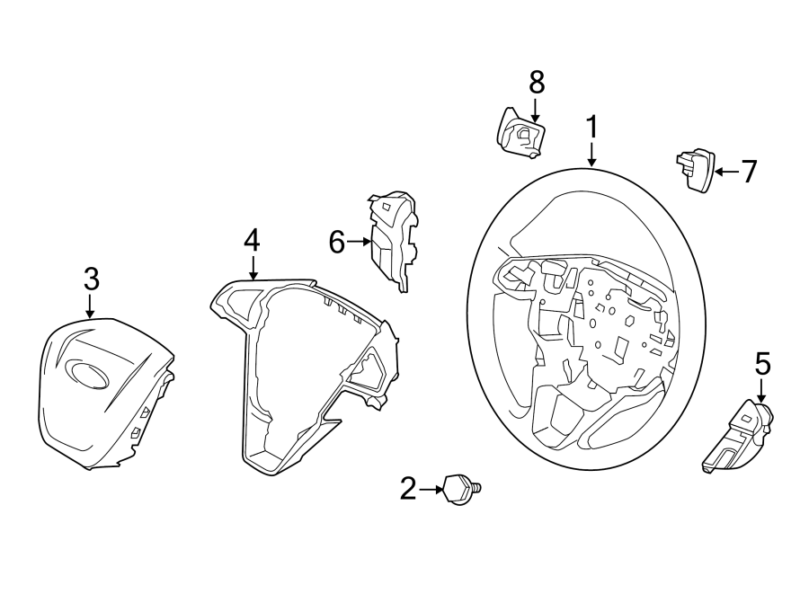 Diagram STEERING WHEEL & TRIM. for your Ford Fusion  