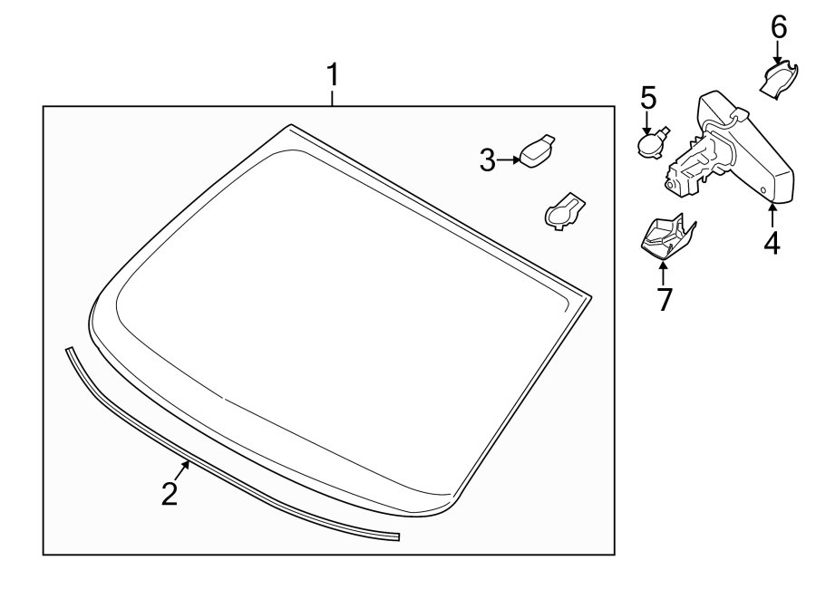 Diagram WINDSHIELD. GLASS. for your Ford Fusion  