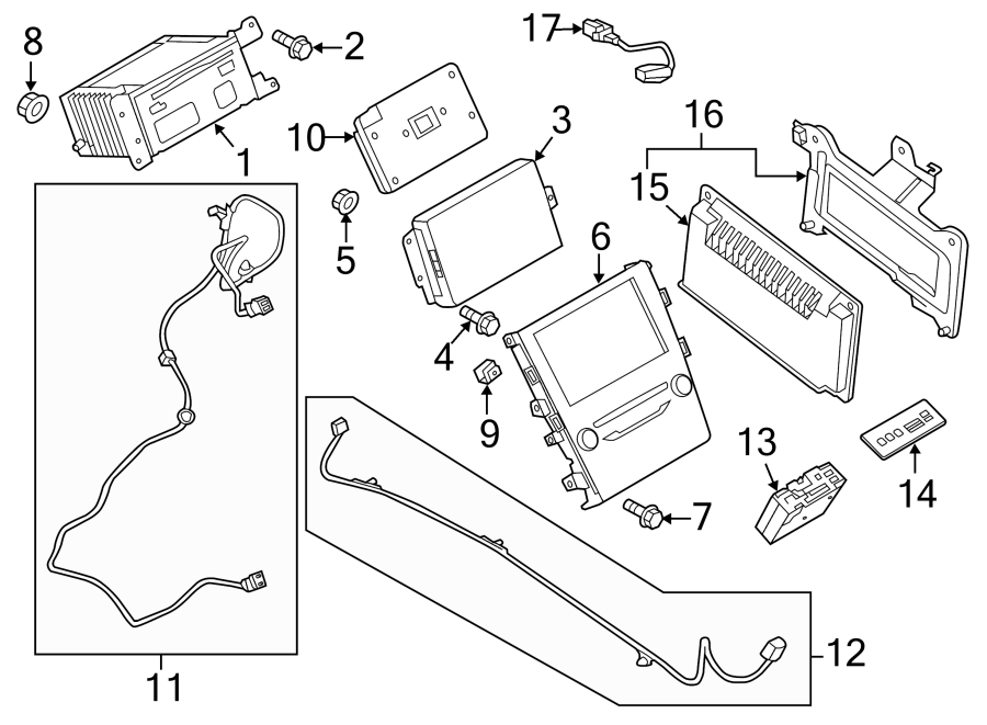 Diagram INSTRUMENT PANEL. SOUND SYSTEM. for your 2014 Ford F-150 5.0L V8 FLEX A/T RWD XLT Extended Cab Pickup Fleetside 