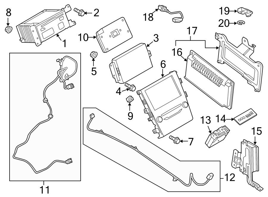 Diagram Instrument panel. Sound system. for your 2014 Ford F-150 5.0L V8 FLEX A/T RWD XLT Extended Cab Pickup Fleetside 