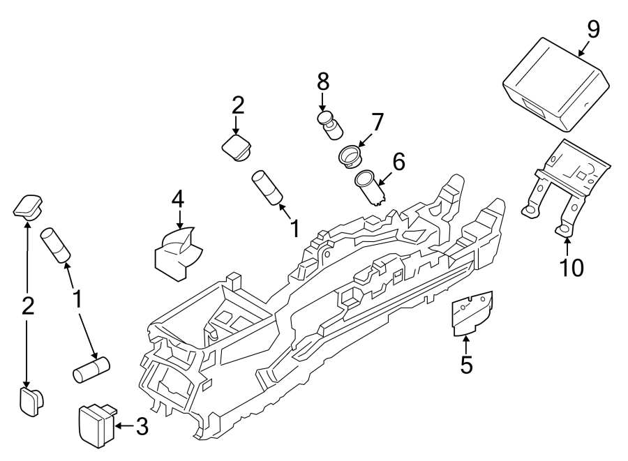 Diagram CONSOLE. for your 2012 Ford F-250 Super Duty 6.2L V8 FLEX A/T RWD XLT Extended Cab Pickup 