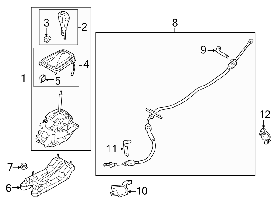 Diagram CONSOLE. SHIFTER HOUSING. for your 2024 Ford Escape   