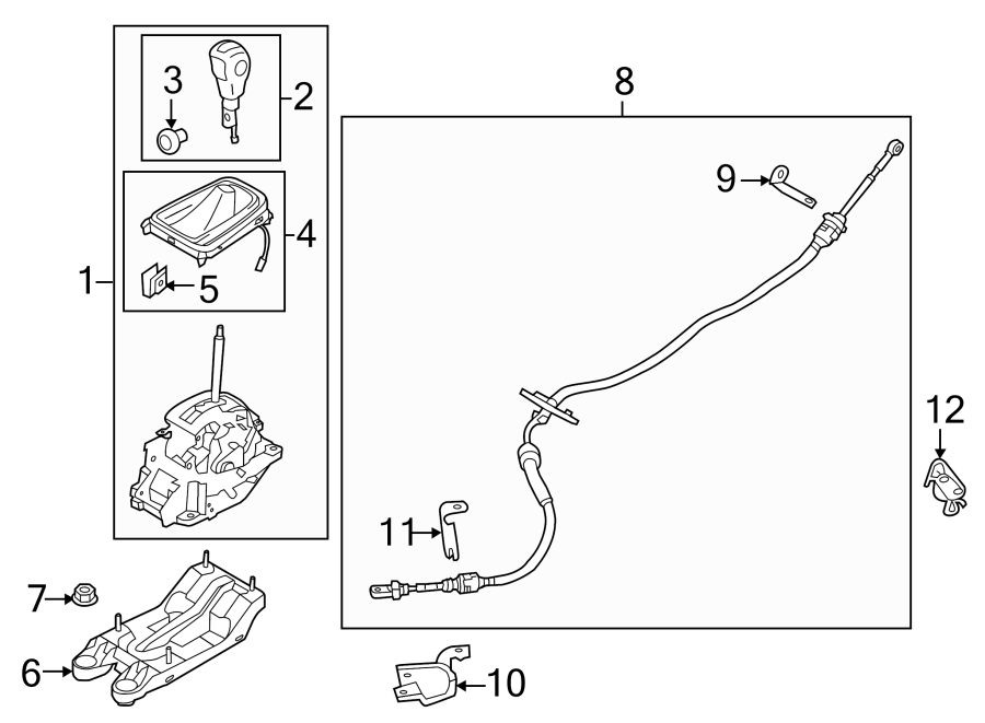 Diagram Console. Shifter housing. for your 2018 Ford Focus   
