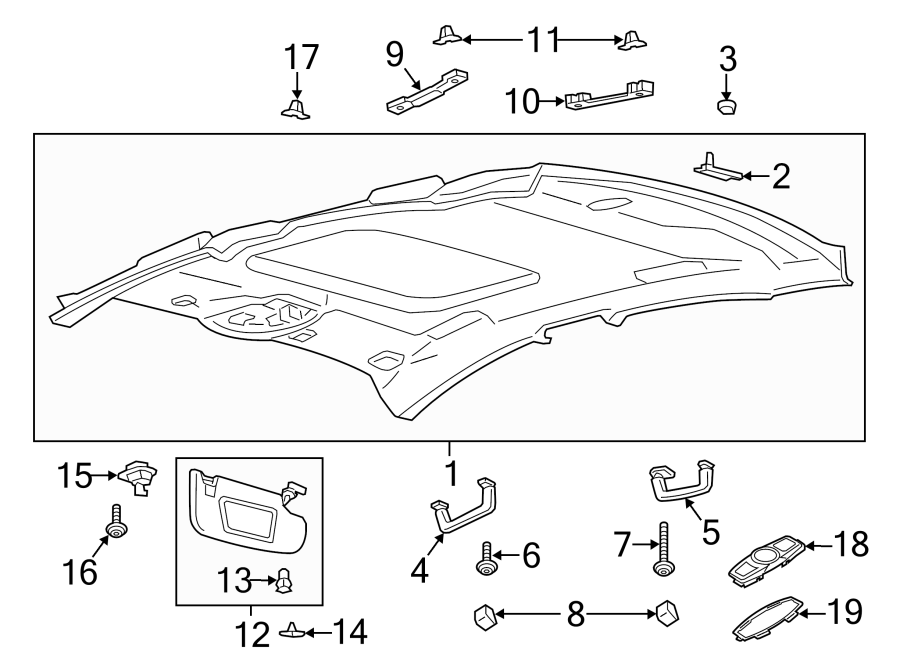 Diagram INTERIOR TRIM. for your 2014 Ford Fusion  SE Sedan 