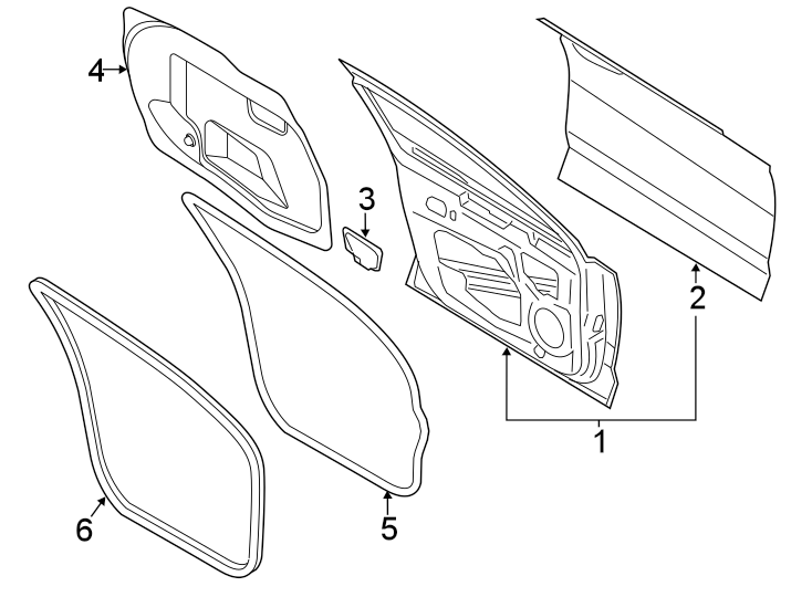 Diagram Front door. Door & components. for your 1993 Ford Bronco   