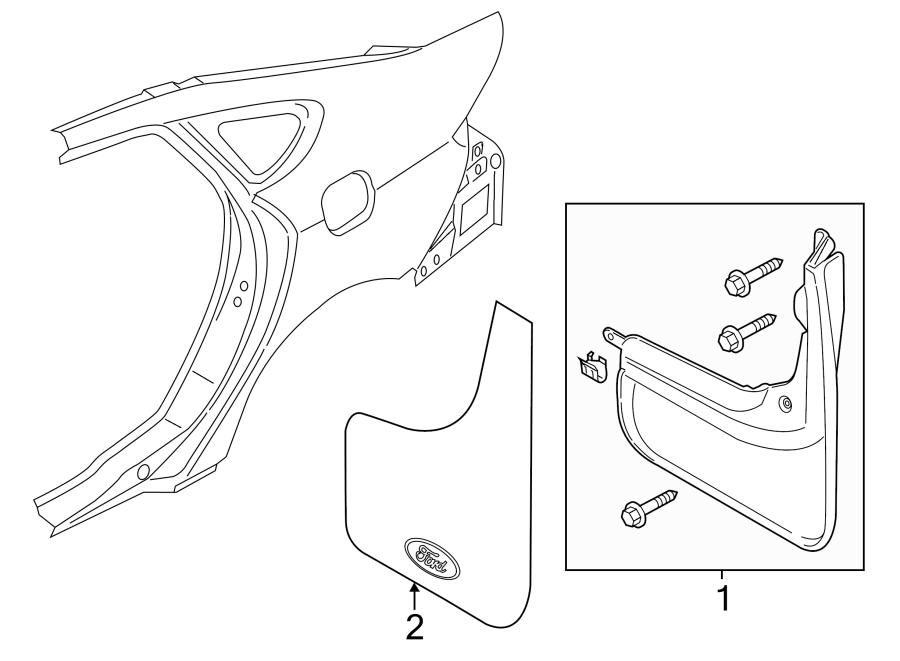 Diagram QUARTER PANEL. EXTERIOR TRIM. for your 2014 Ford E-150   