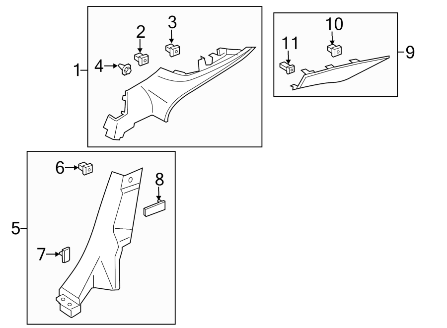 Diagram QUARTER PANEL. INTERIOR TRIM. for your 2016 Ford F-150 5.0L V8 FLEX A/T RWD XL Standard Cab Pickup Fleetside 