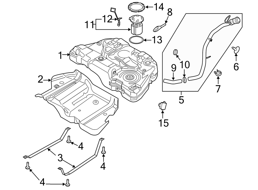 Diagram FUEL SYSTEM COMPONENTS. for your 2009 Lincoln MKZ   