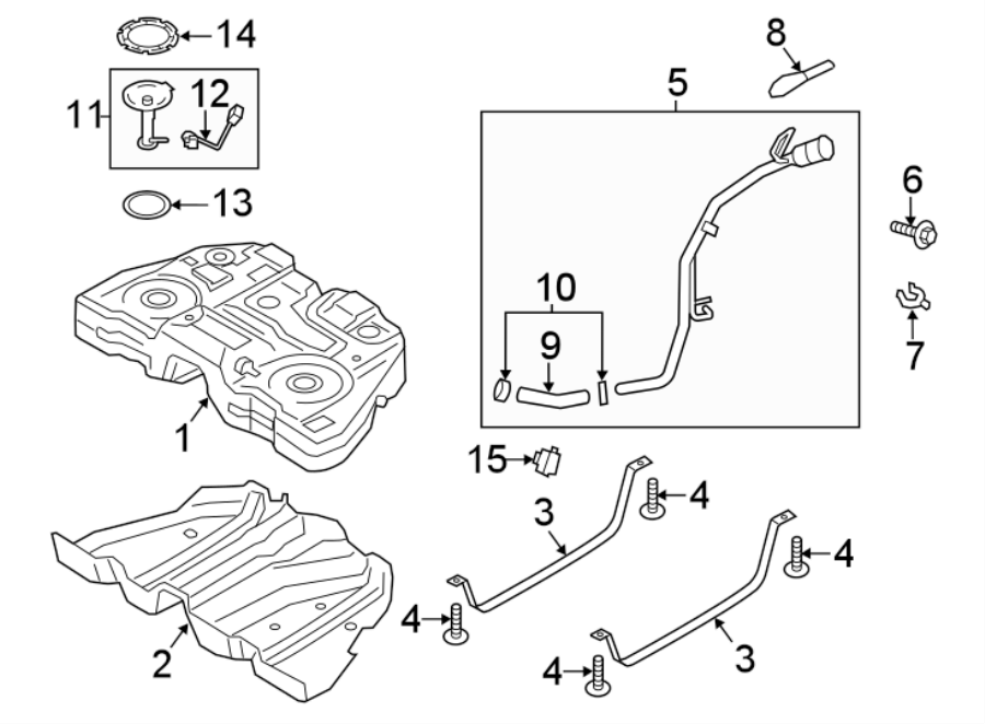 Diagram FUEL SYSTEM COMPONENTS. for your 2019 Lincoln MKZ Reserve II Hybrid Sedan  