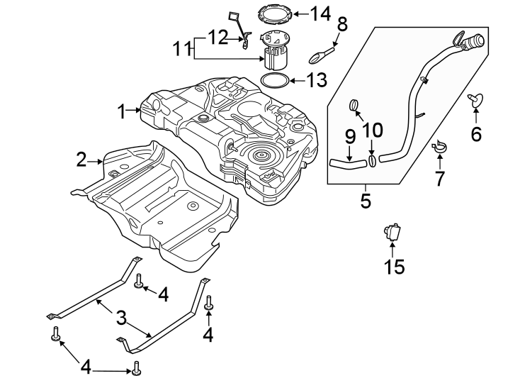 Diagram FUEL SYSTEM COMPONENTS. for your 2019 Lincoln MKZ Hybrid Sedan  