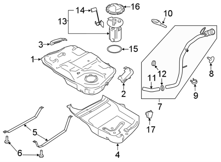 Diagram FUEL SYSTEM COMPONENTS. for your Ford Fusion  