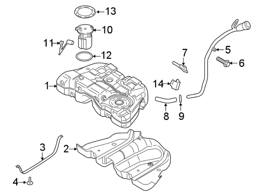 Diagram FUEL SYSTEM COMPONENTS. for your Ford Fusion  