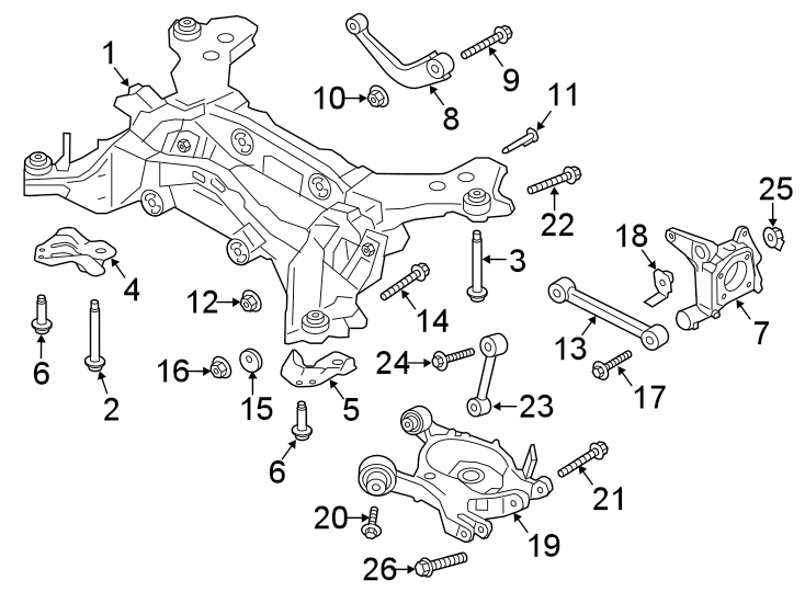 Diagram REAR SUSPENSION. SUSPENSION COMPONENTS. for your Ford