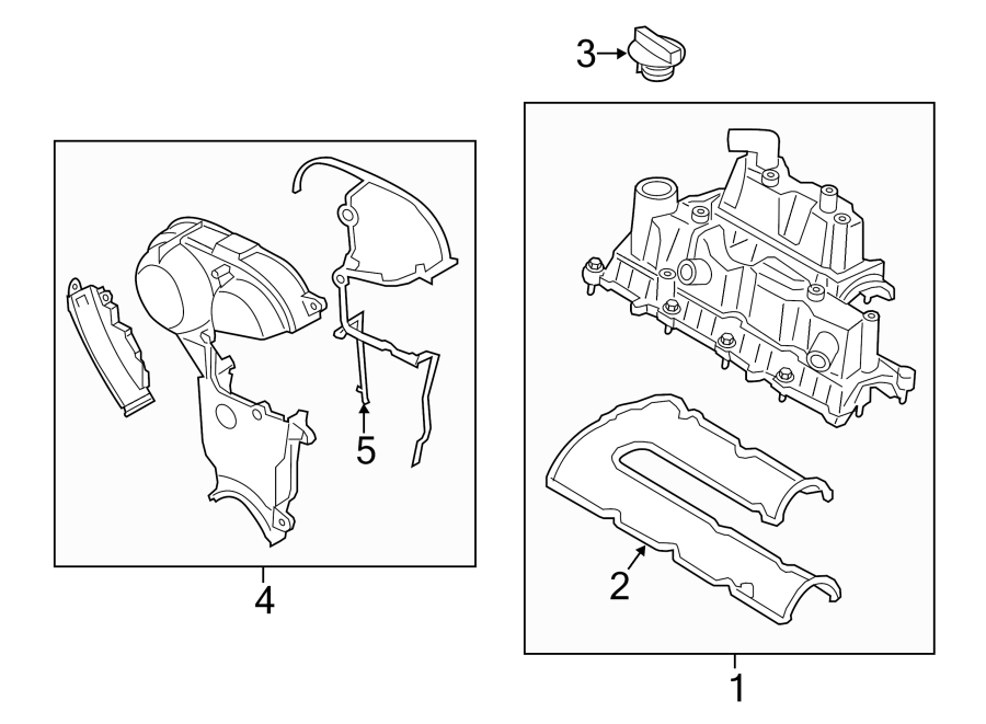 Diagram ENGINE / TRANSAXLE. VALVE & TIMING COVERS. for your 2017 Ford Fusion   