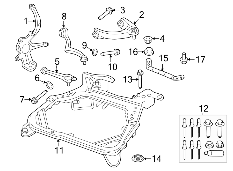 Diagram FRONT SUSPENSION. SUSPENSION COMPONENTS. for your 1994 Ford F-150   