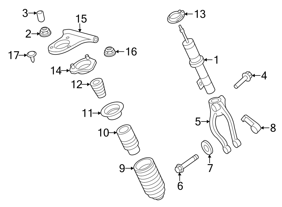 Diagram FRONT SUSPENSION. STRUTS & COMPONENTS. for your 2017 Lincoln MKZ Reserve Sedan  