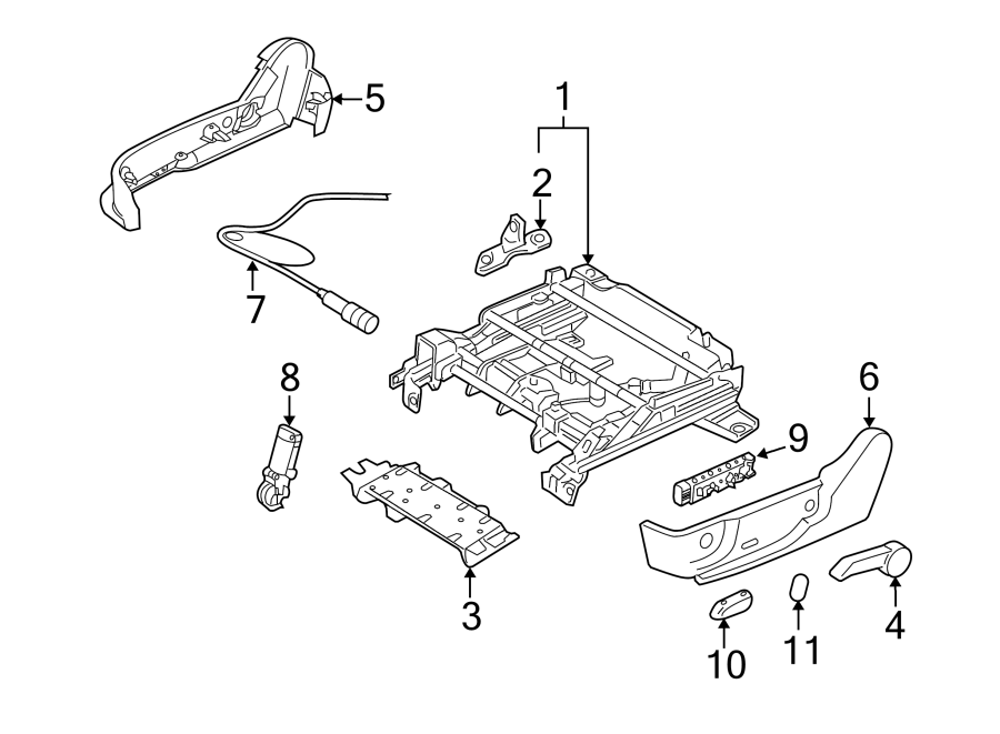 Diagram SEATS & TRACKS. TRACKS & COMPONENTS. for your 2009 Ford F-150 4.6L V8 A/T RWD XLT Standard Cab Pickup Stepside 