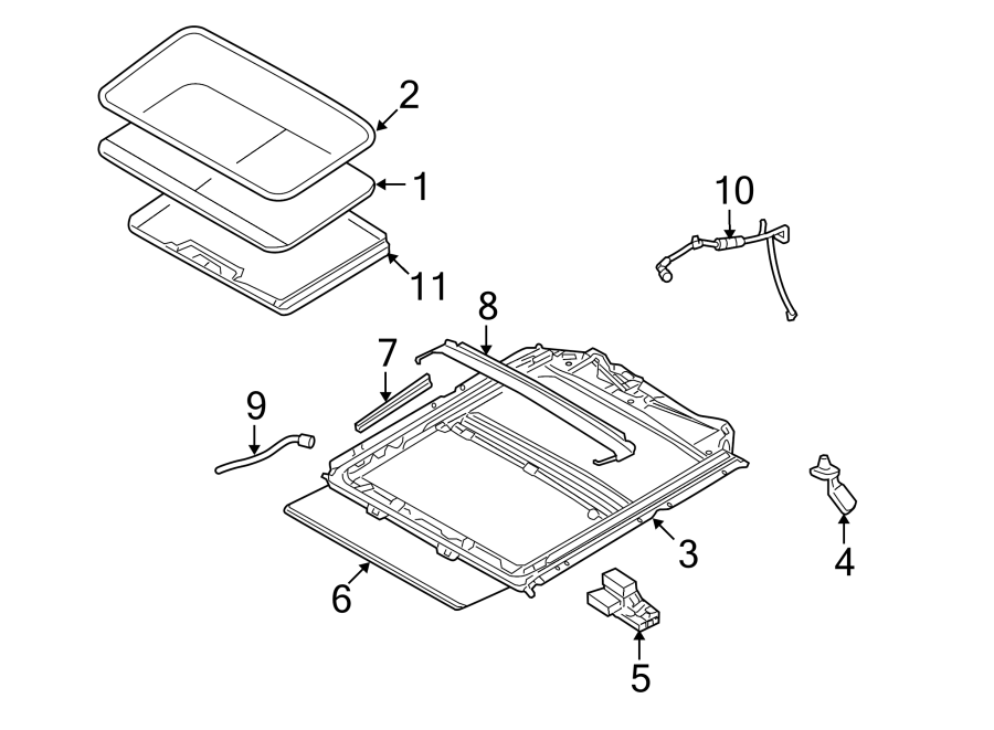 Diagram SUNROOF. for your 2012 Ford F-150 5.0L V8 FLEX A/T RWD FX2 Crew Cab Pickup Fleetside 