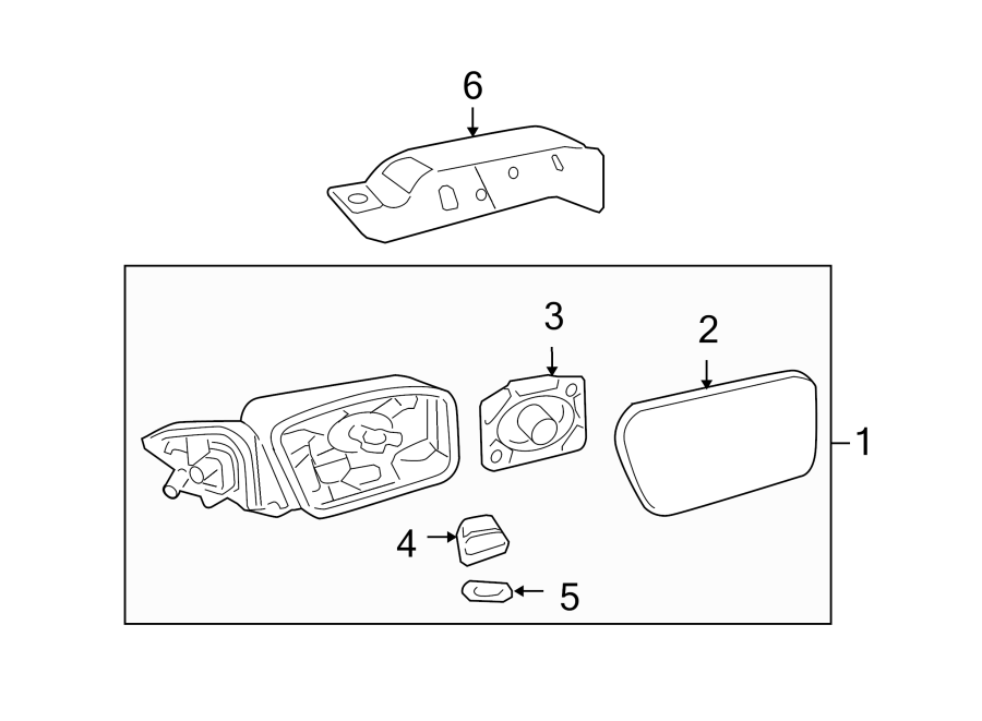 Diagram Front door. Outside mirrors. for your Ford