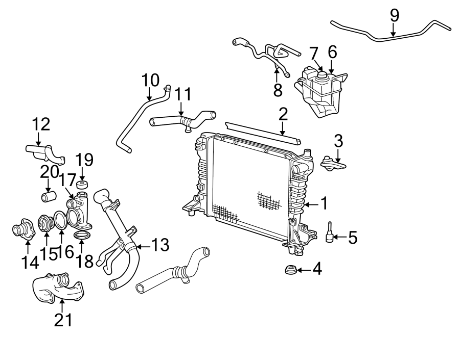 Diagram RADIATOR & COMPONENTS. for your 2021 Ford F-150  XL Crew Cab Pickup Fleetside 