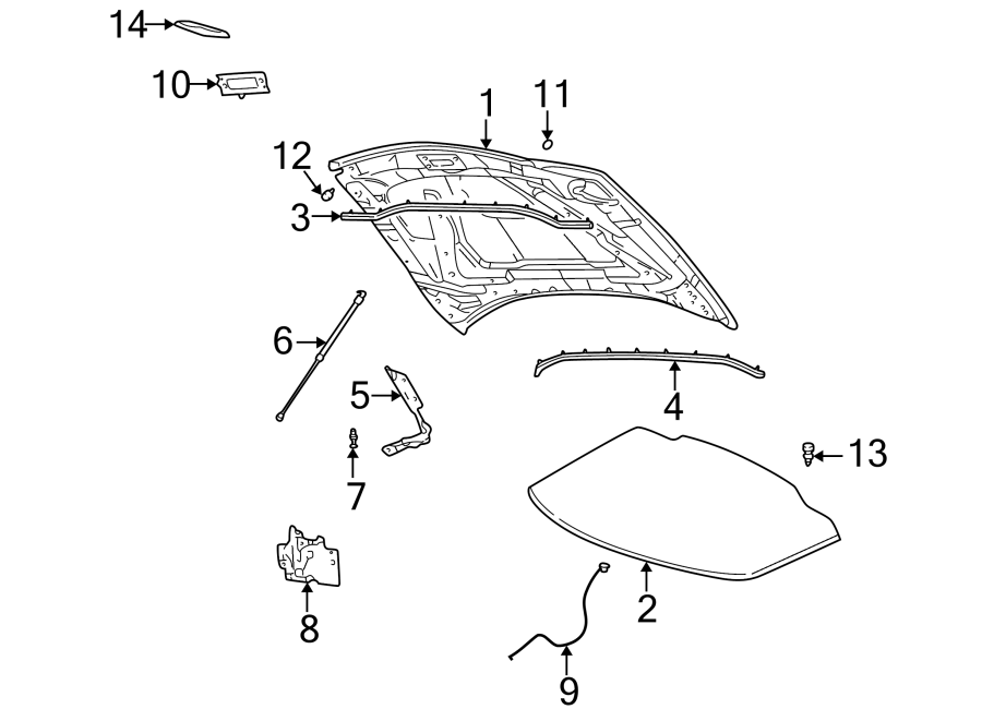 Diagram HOOD & COMPONENTS. for your Ford Explorer Sport  