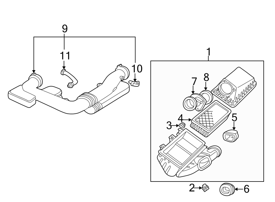 Diagram AIR INTAKE. for your 2020 Ford F-150 3.5L EcoBoost V6 A/T RWD XL Standard Cab Pickup Fleetside 