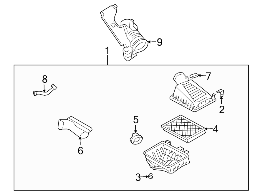 Diagram AIR INTAKE. for your 2020 Ford F-150 3.5L EcoBoost V6 A/T RWD XL Standard Cab Pickup Fleetside 