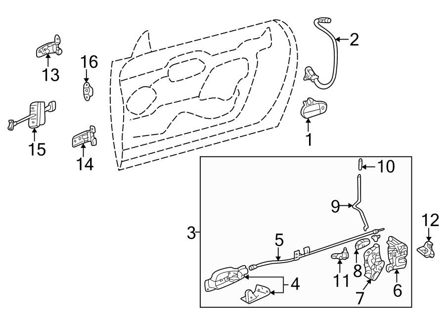 Diagram LOCK & HARDWARE. for your Ford