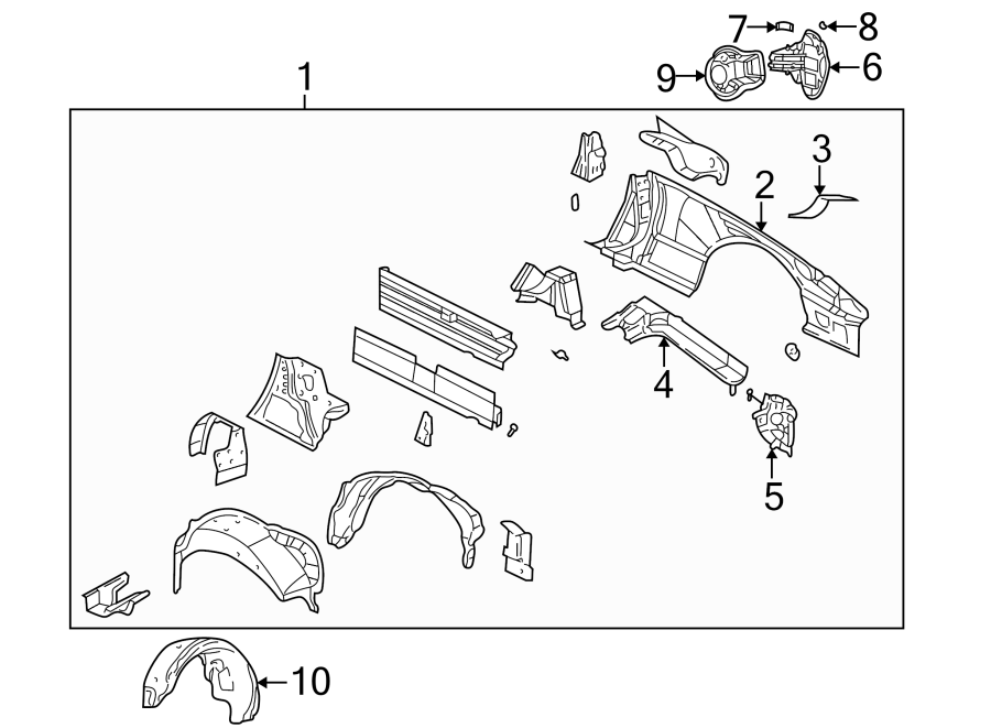 QUARTER PANEL & COMPONENTS. Diagram