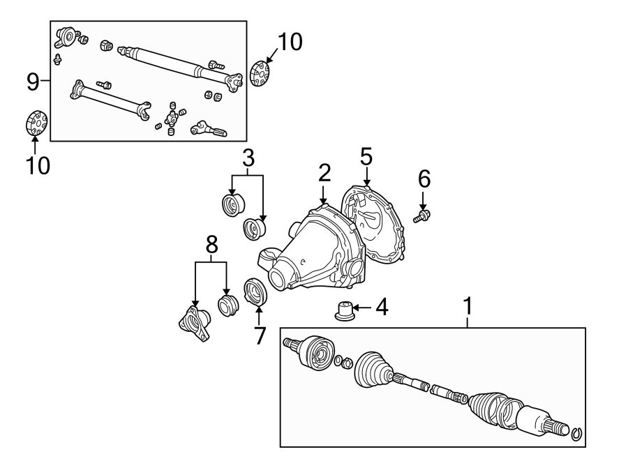 Diagram REAR SUSPENSION. AXLE COMPONENTS. for your 1997 Ford F-150   