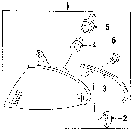Diagram FRONT LAMPS. PARK LAMPS. for your 1996 Ford