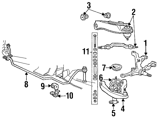 Diagram FRONT SUSPENSION. STABILIZER BAR & COMPONENTS. SUSPENSION COMPONENTS. for your 2007 Ford F-150 4.6L Triton V8 A/T 4WD XL Standard Cab Pickup Fleetside 