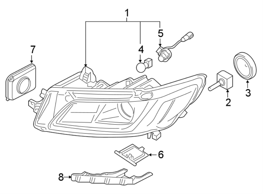 Diagram FRONT LAMPS. HEADLAMP COMPONENTS. for your Lincoln Continental  