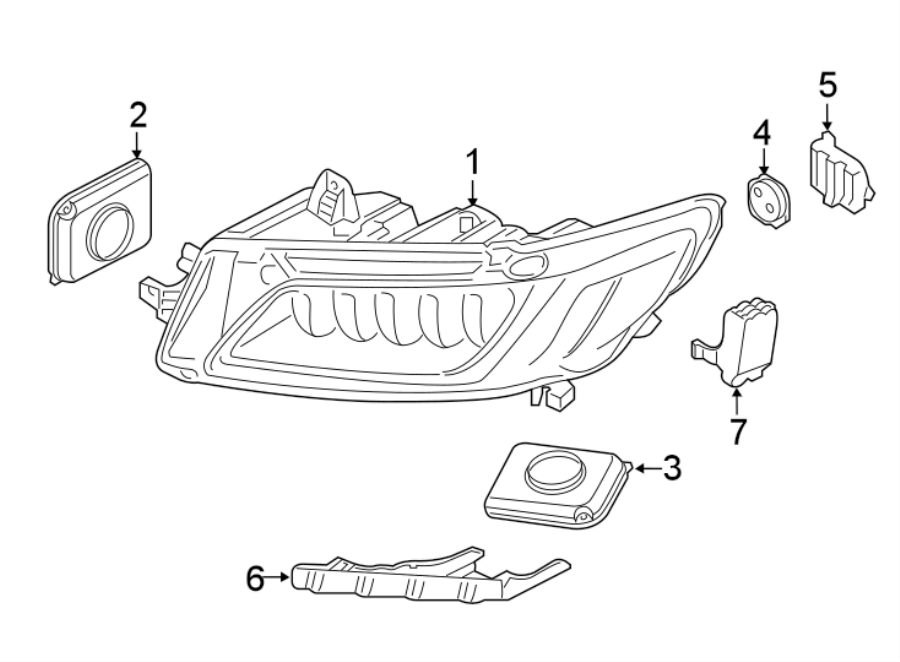 Diagram FRONT LAMPS. HEADLAMP COMPONENTS. for your Lincoln Continental  