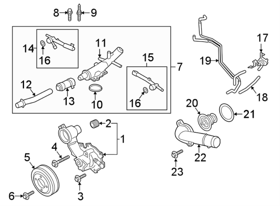 Diagram WATER PUMP. for your 2008 Lincoln MKZ   