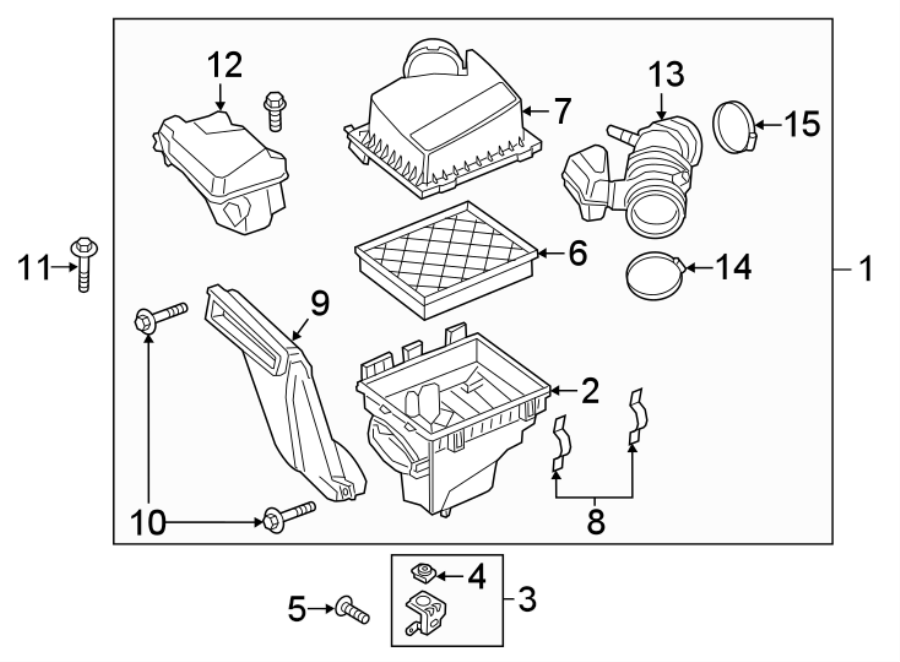 Diagram ENGINE / TRANSAXLE. AIR INTAKE. for your 2011 Ford Ranger   