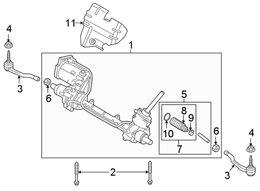 Diagram STEERING GEAR & LINKAGE. for your 2012 Ford F-150 3.7L V6 FLEX A/T RWD STX Extended Cab Pickup Fleetside 