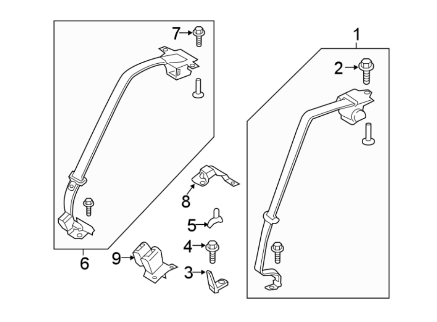 Diagram Restraint systems. Rear seat belts. for your 2002 Lincoln Continental   