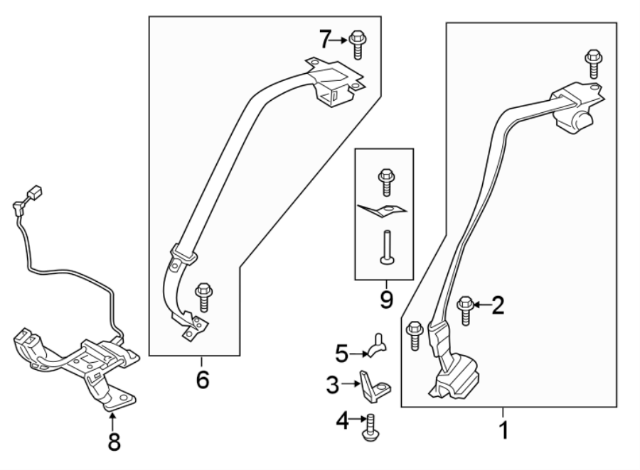 Diagram RESTRAINT SYSTEMS. REAR SEAT BELTS. for your Lincoln Continental  