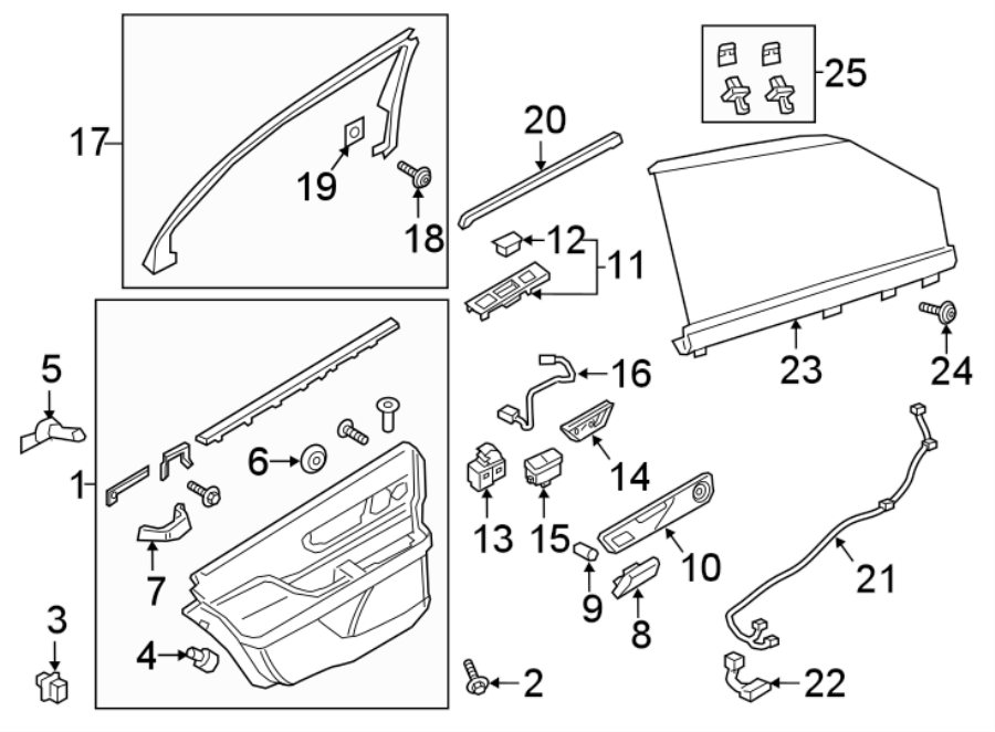 Diagram REAR DOOR. INTERIOR TRIM. for your Lincoln Continental  