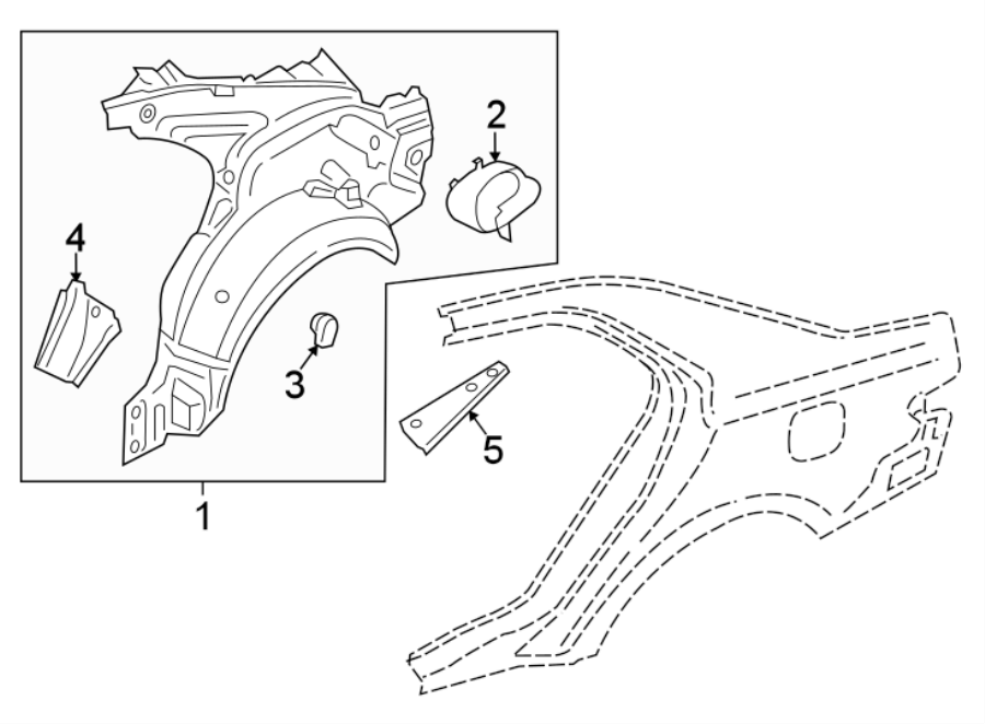 Diagram QUARTER PANEL. INNER STRUCTURE. for your 2016 Ford Mustang 2.3L EcoBoost M/T EcoBoost Premium Coupe 