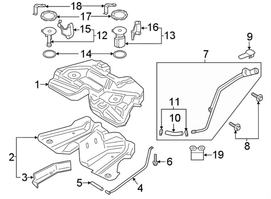 Diagram FUEL SYSTEM COMPONENTS. for your Ford Edge  