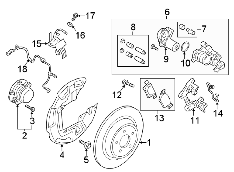 Diagram REAR SUSPENSION. BRAKE COMPONENTS. for your 2021 Ford F-150  SSV Crew Cab Pickup Fleetside 