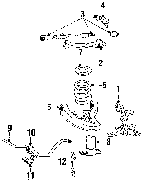 Diagram FRONT SUSPENSION. STABILIZER BAR & COMPONENTS. SUSPENSION COMPONENTS. for your 2007 Ford F-150 4.6L Triton V8 A/T 4WD XL Standard Cab Pickup Fleetside 