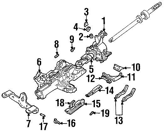 Diagram STEERING COLUMN. HOUSING & COMPONENTS. for your 2007 Mercury Grand Marquis   