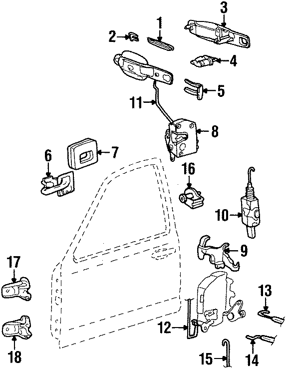 Diagram FRONT DOOR. LOCK & HARDWARE. for your 2024 Ford Explorer   