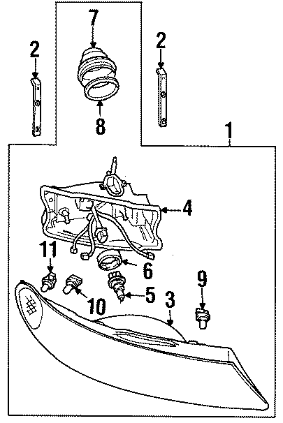 Diagram FRONT LAMPS. HEADLAMP COMPONENTS. for your 2024 Ford F-150   