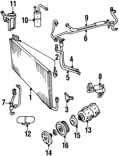 Full size assembly image of AIR CONDITIONER & HEATER. COMPRESSOR & LINES. (1/1)