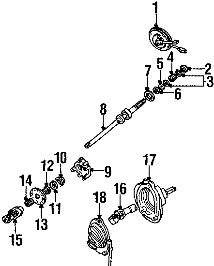 Diagram STEERING COLUMN. SHAFT & INTERNAL COMPONENTS. for your Ford